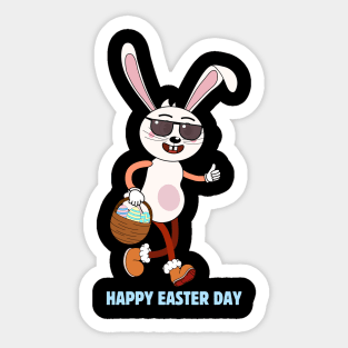 Happy Easter. Colorful and cool bunny design Sticker